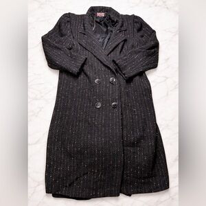 vintage new york girl (NYG) black-pink tweed union made trench coat blazer sz 6